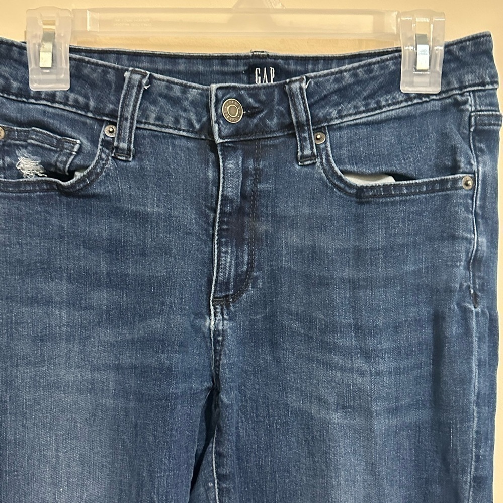 GAP Denim 29R Dark Washed Distressed Skinny Jeans - Picture 7 of 7